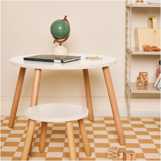 Stool and table set white