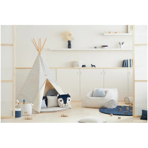 Arizona teepee • blue thin stripes natural