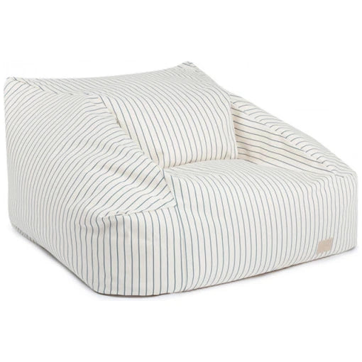Chelsea armchair twill beanbag • blue thin stripes natural
