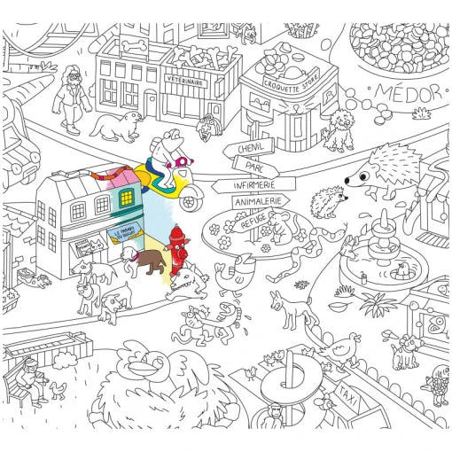 Animal City colouring giant poster