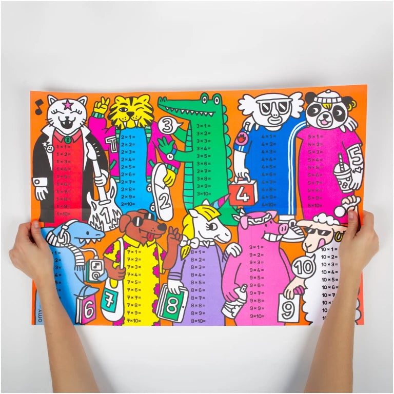 Giant poster for painting with stickers School Multiplications