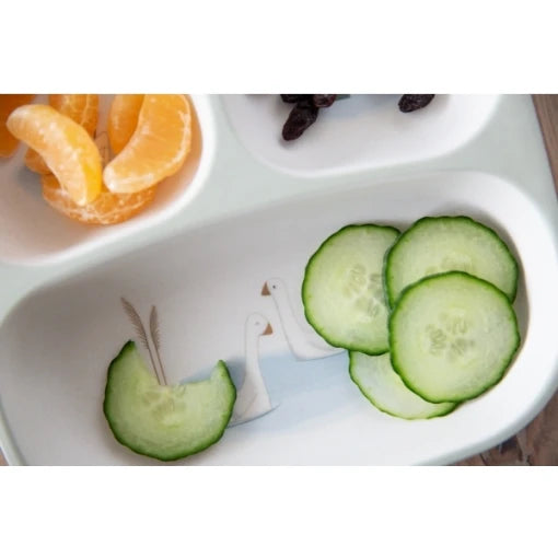 Divided bamboo plate Little Goose