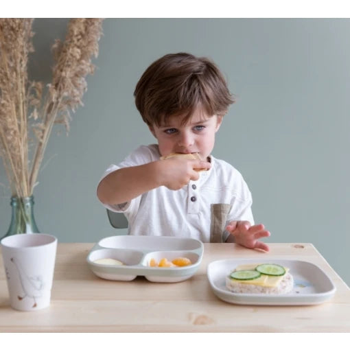 Divided bamboo plate Little Goose