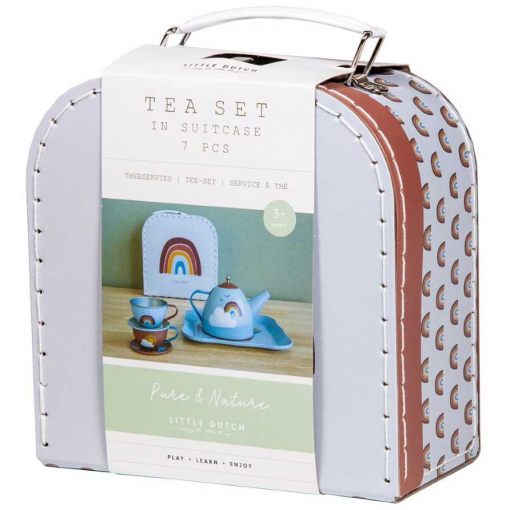 Tea Set in basket Rainbow