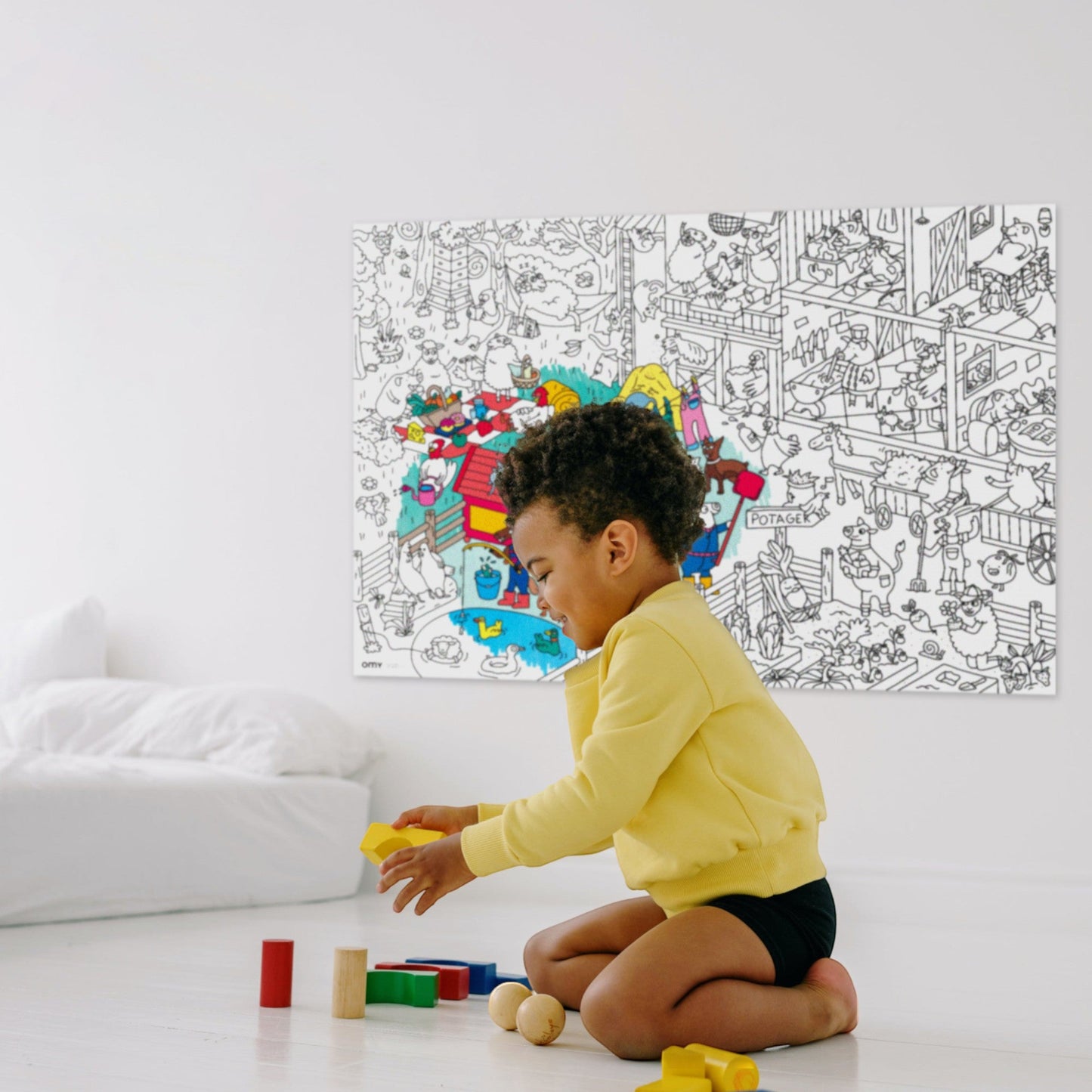 Giant poster for colouring Crazy Farm
