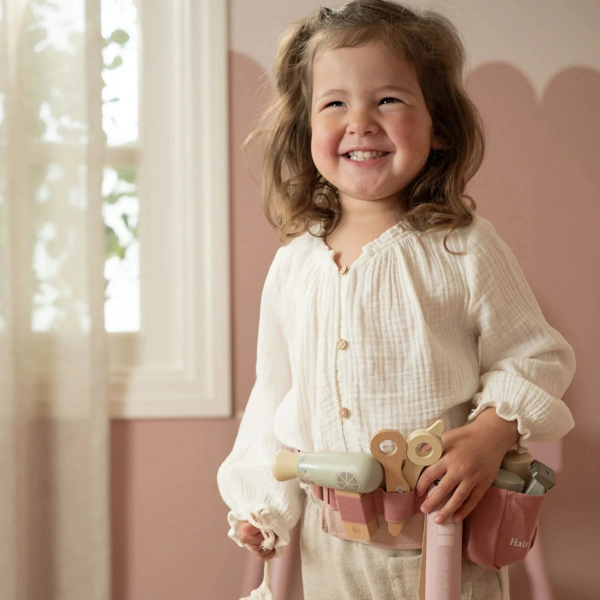 Hairdressing set with belt & wooden accessories - Jellyfishkids