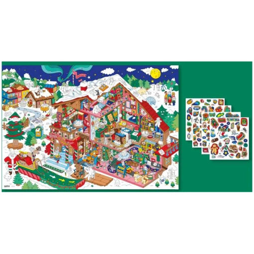 Giant poster with stickers Christmas Workshop