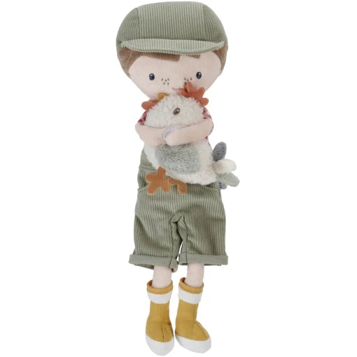 Cuddle doll Farmer Jim with chicken 35cm