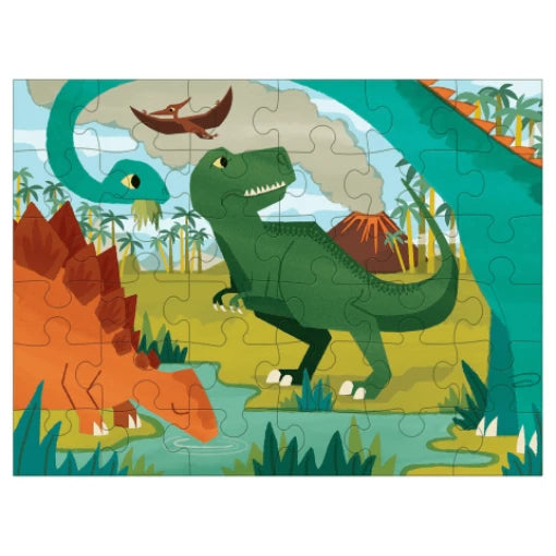Dinosaur park puzzle to go in Fabric Travel Bag