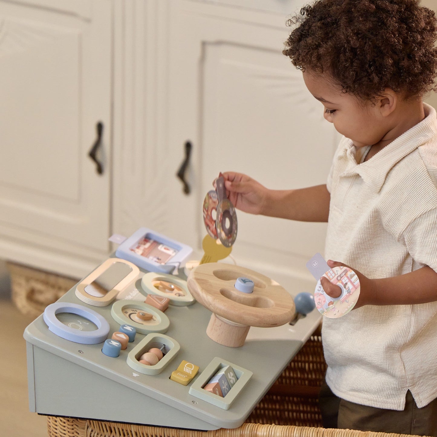 Wooden activity board-steering wheel