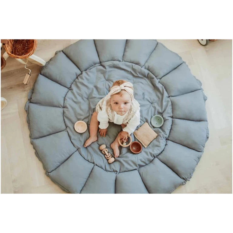 Bloom Dusty Blue Organic Babymat
