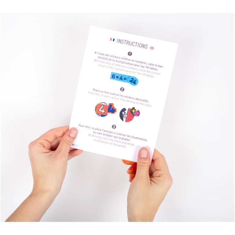 Giant poster for painting with stickers School Multiplications