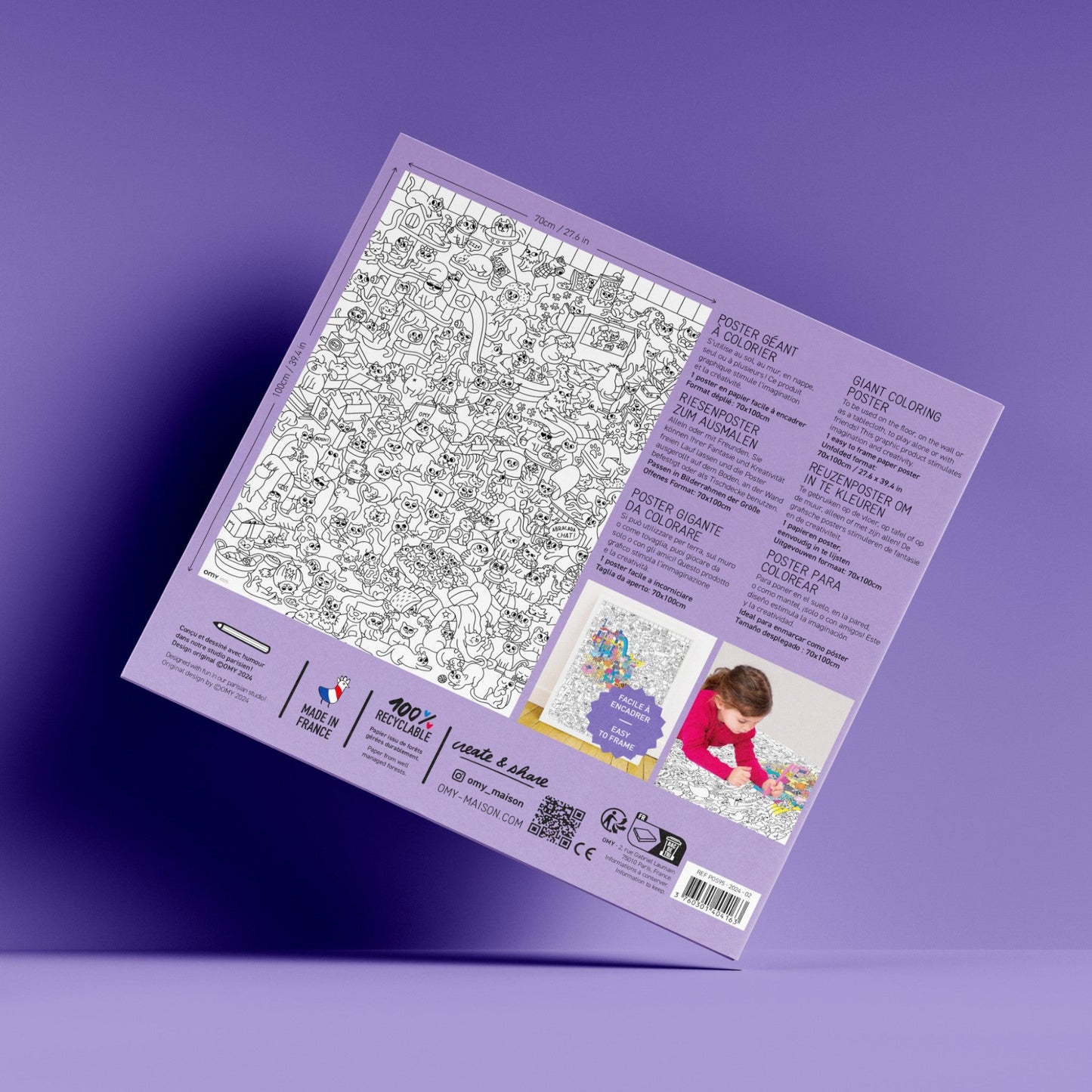 Giant poster for colouring Kitty