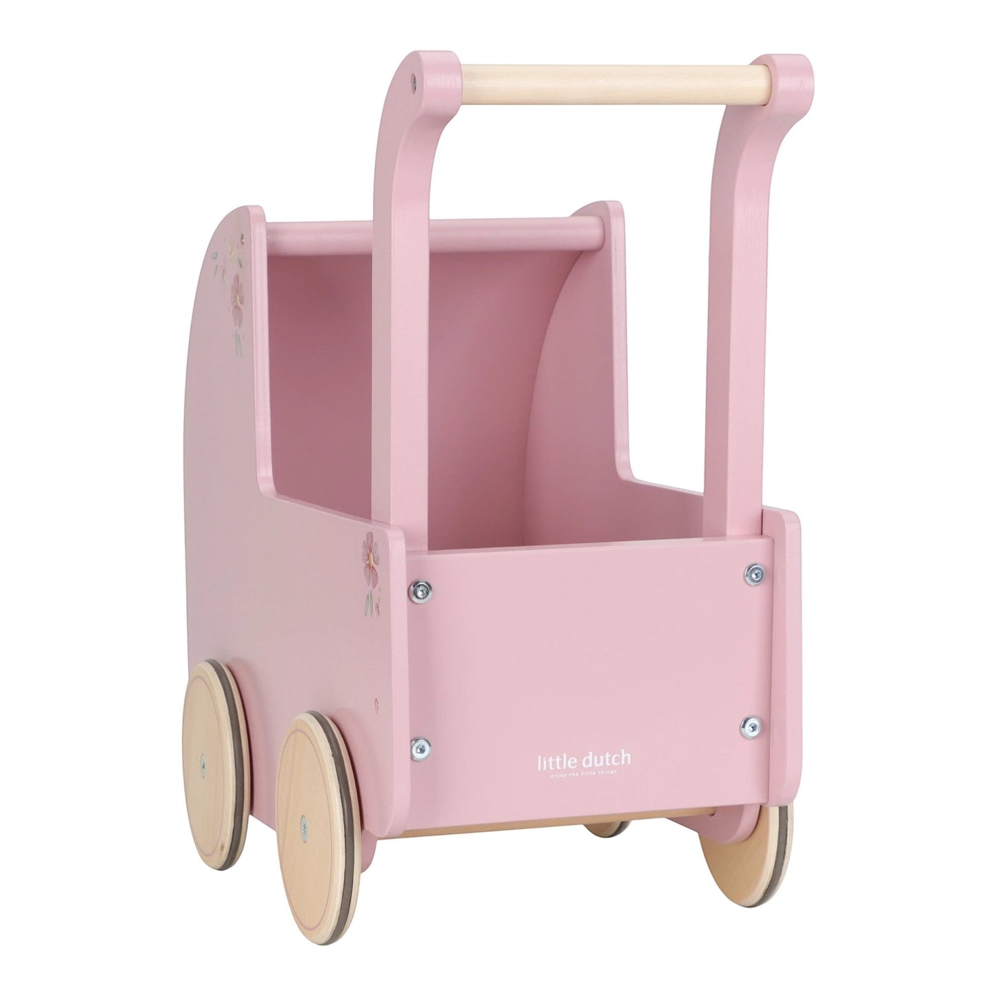 Wooden doll stroller