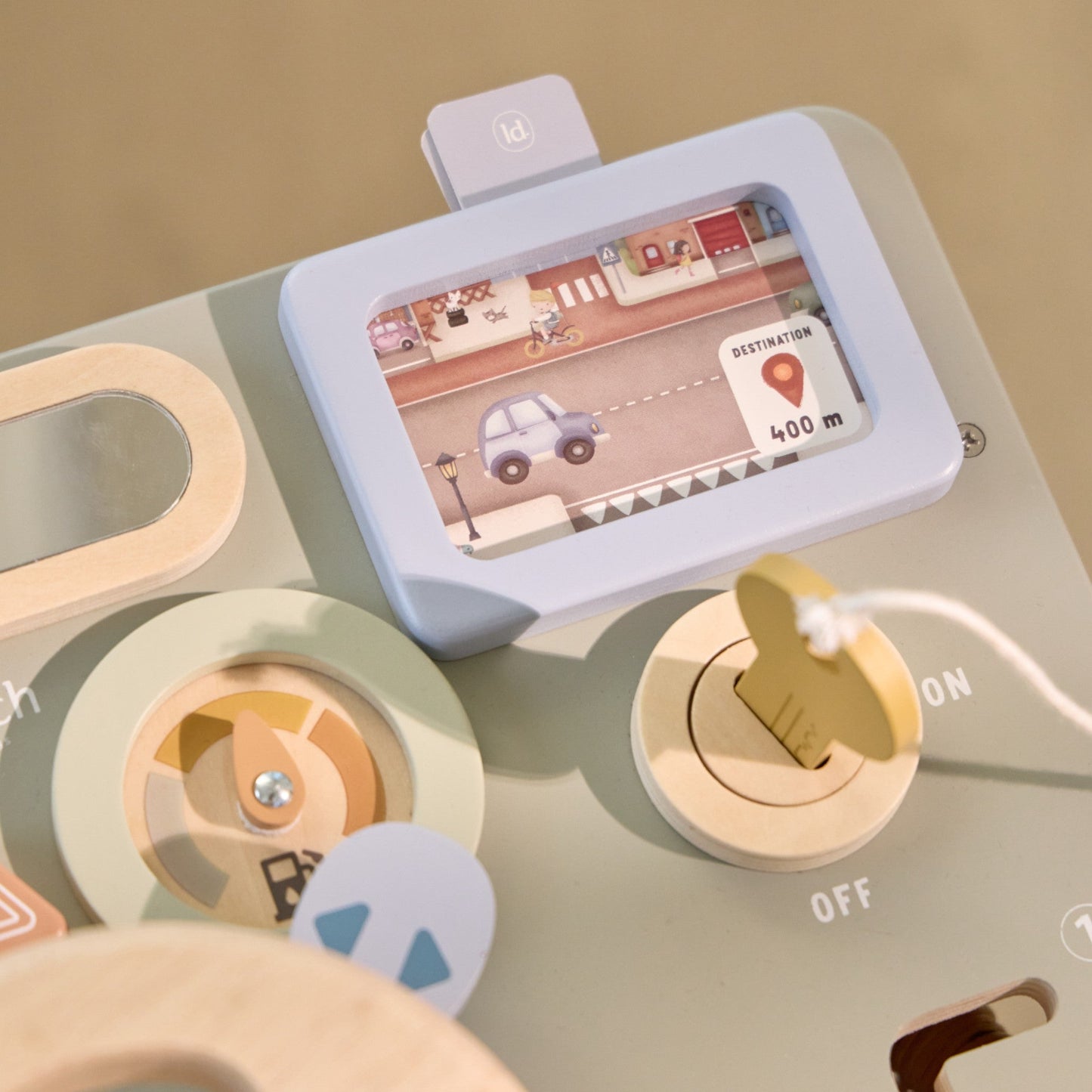 Wooden activity board-steering wheel