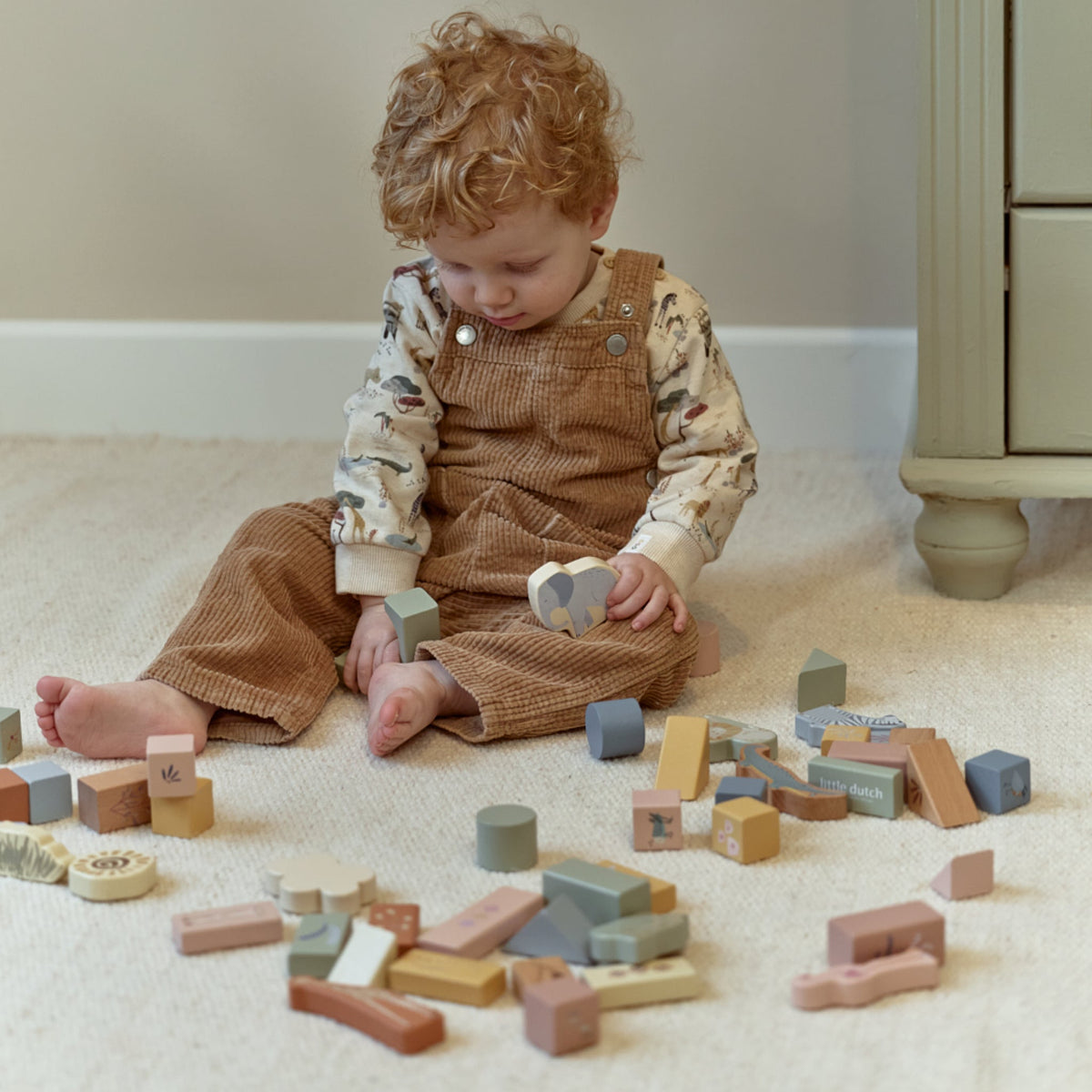 Safari Friends wooden building blocks set