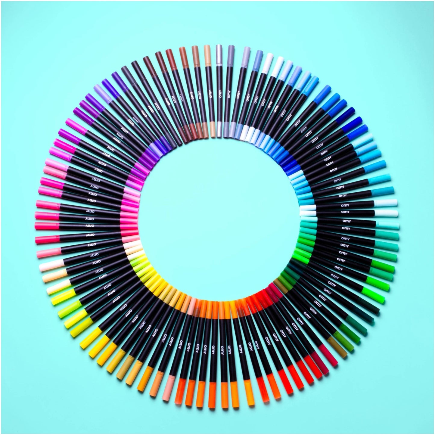 Set of 100 double-sided markers