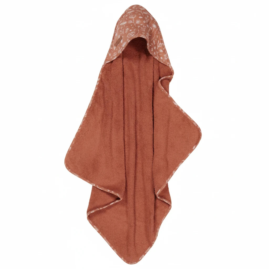 Hooded towel Wild Flowers Rust