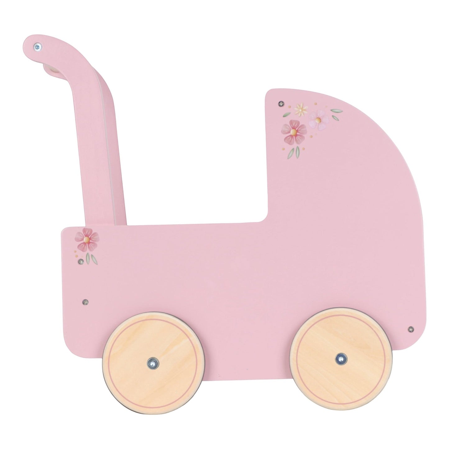 Wooden doll stroller