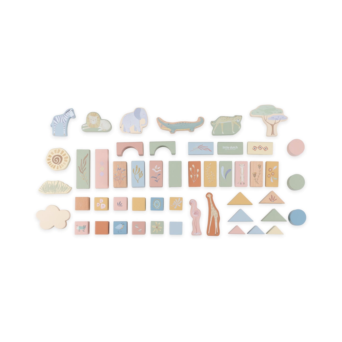 Safari Friends wooden building blocks set