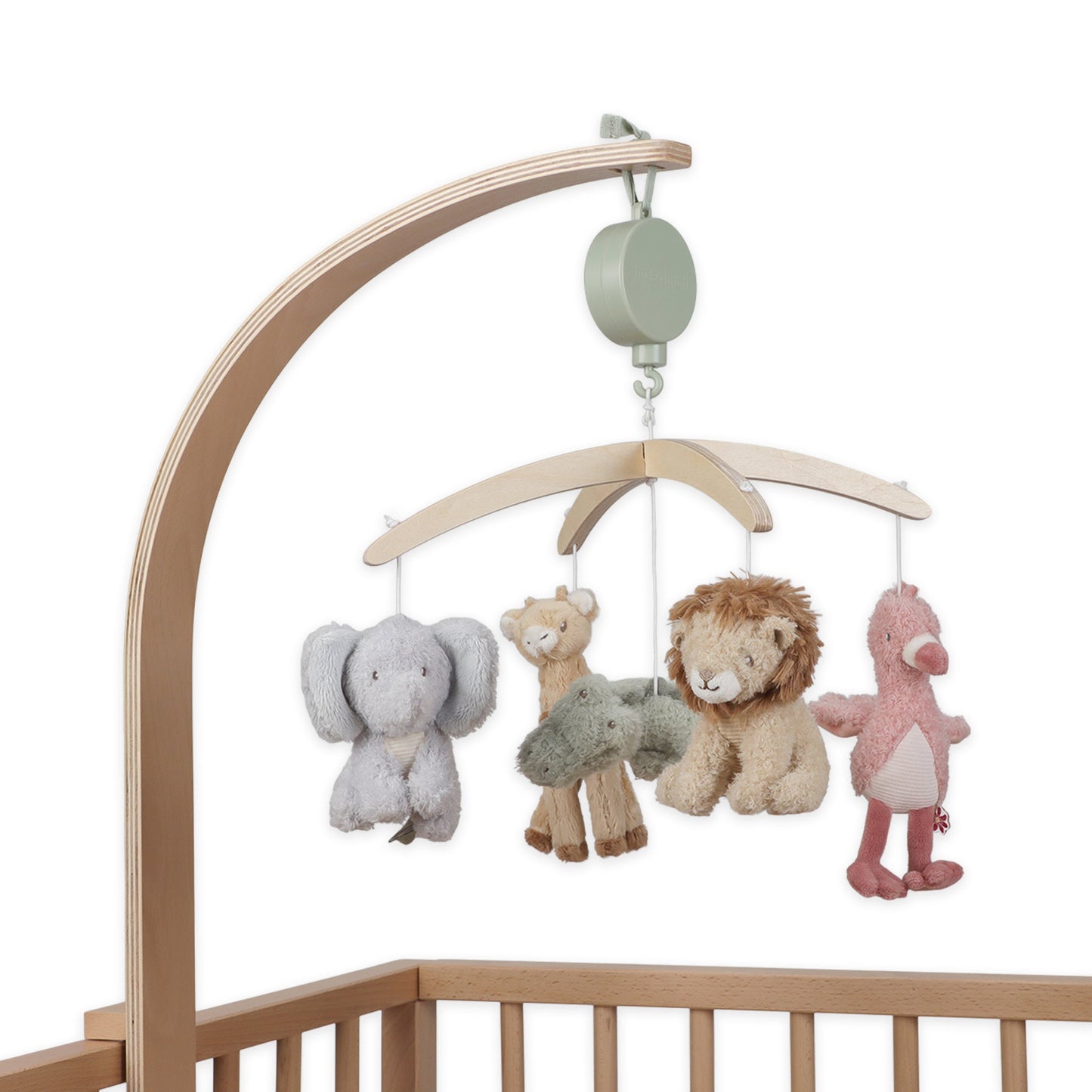 Safari Friends wooden bed mobile