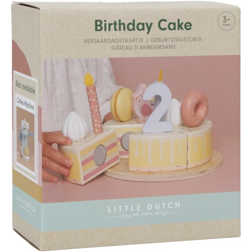 Wooden birthday cake Pink