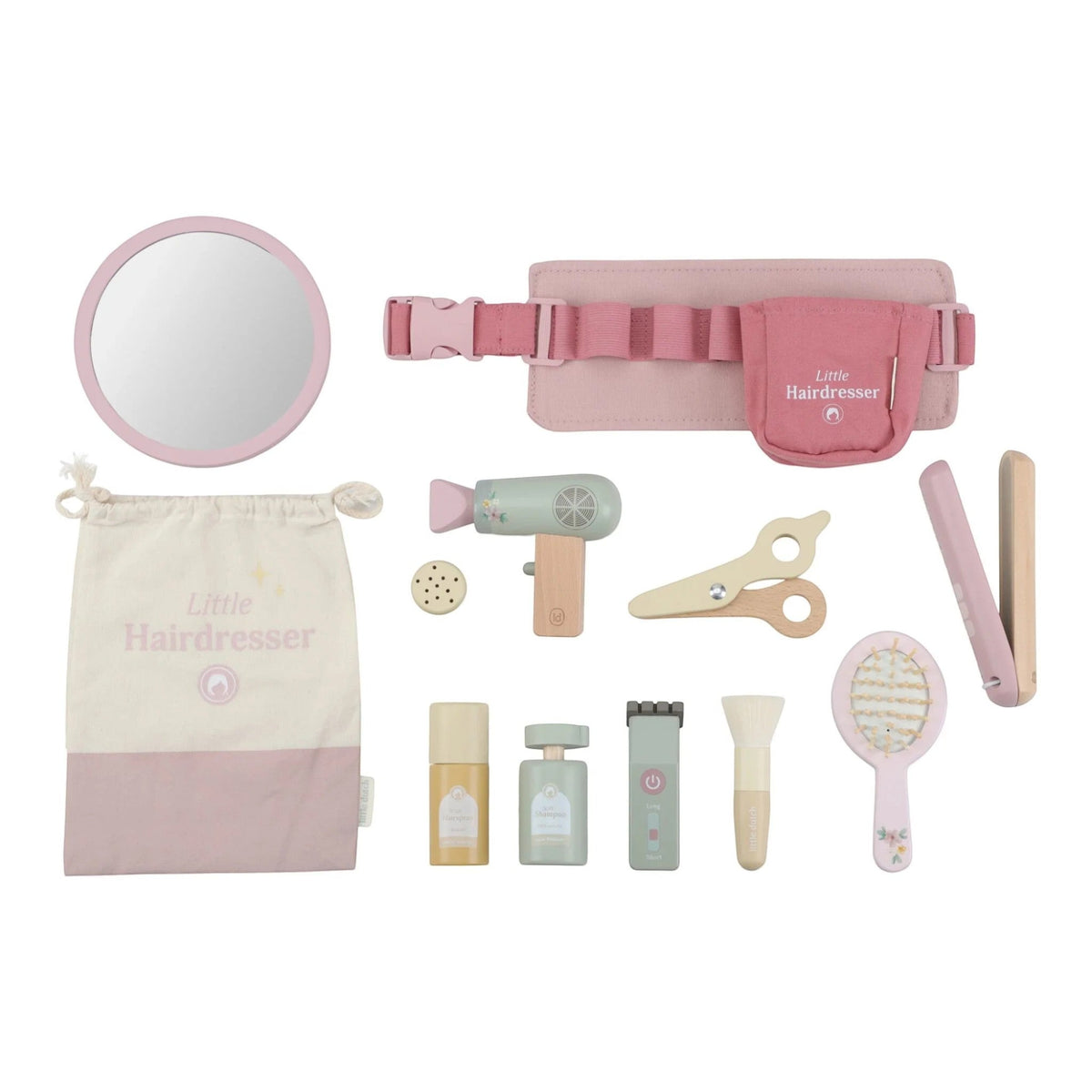 Hairdressing set with belt & wooden accessories - Jellyfishkids