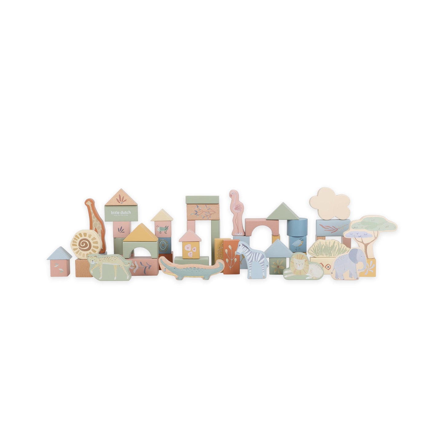 Safari Friends wooden building blocks set