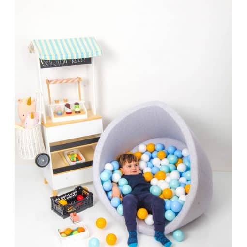 Grey Ball Pit 90×40 | Rainbow Blues