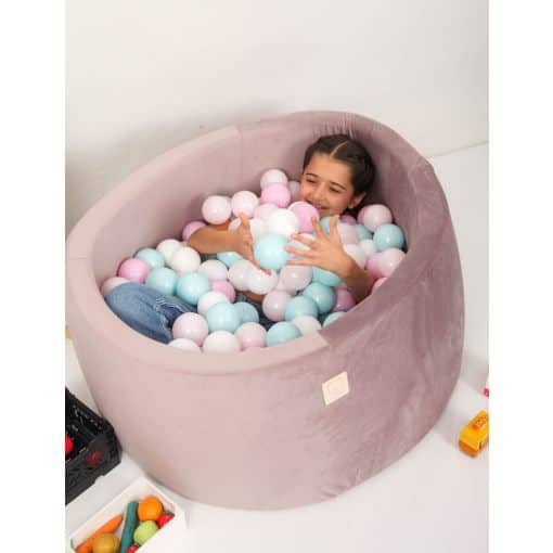 Pink Velvet Ball Pit 90×40 | Rainbow Pinks