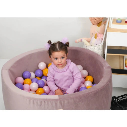 Pink Velvet Ball Pit 90×40 | Violets/Pink/Yellow