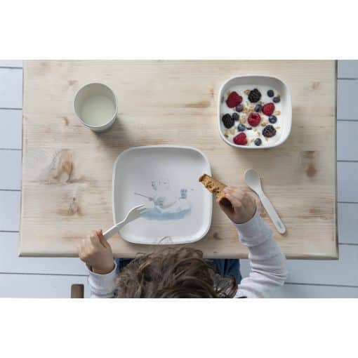 Bamboo kids tableware set blue