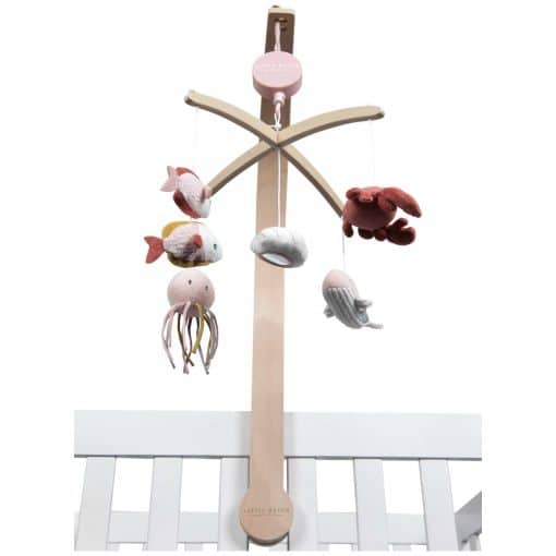 Wooden music mobile Ocean Pink