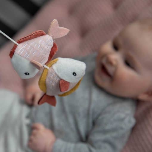 Wooden music mobile Ocean Pink