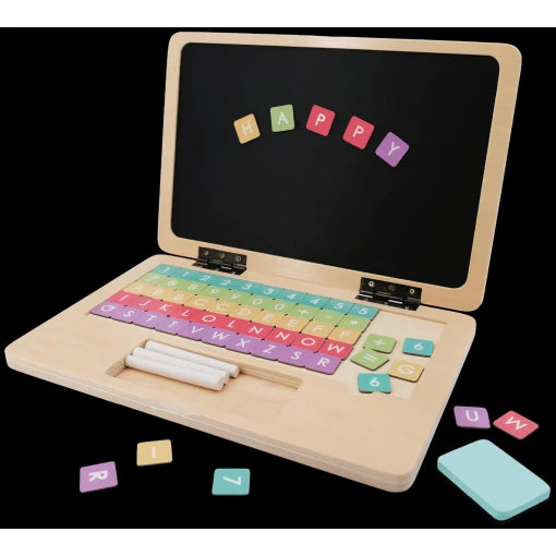 Wooden laptop with 45 accessories