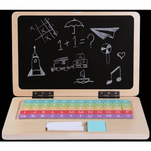 Wooden laptop with 45 accessories