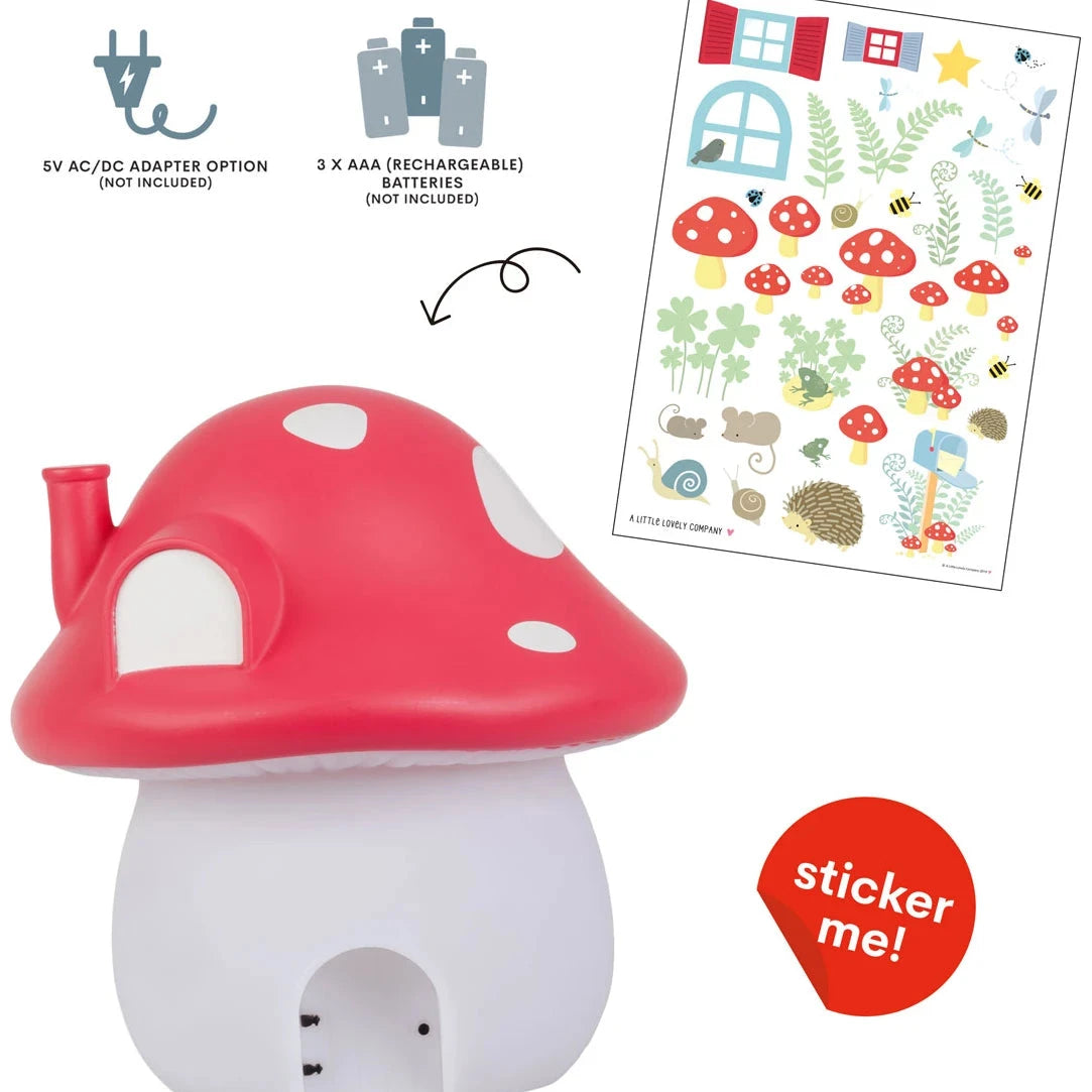 Night light: Mushroom house – forest