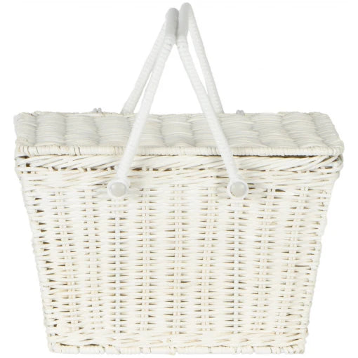 Piki Rattan Basket – White