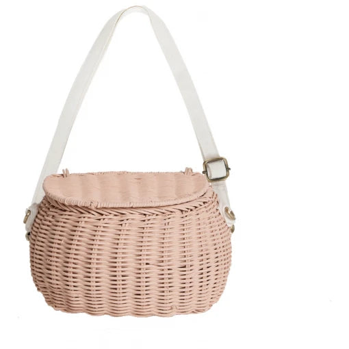MINI CHARI RATTAN BAG-ROSE