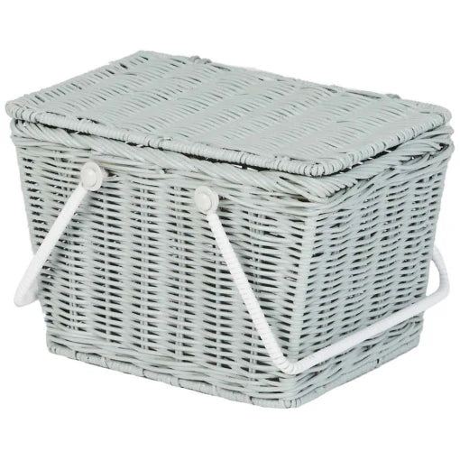 Piki Rattan Basket – Vintage Blue