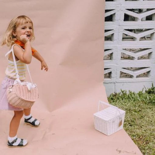 Piki Rattan Basket – White