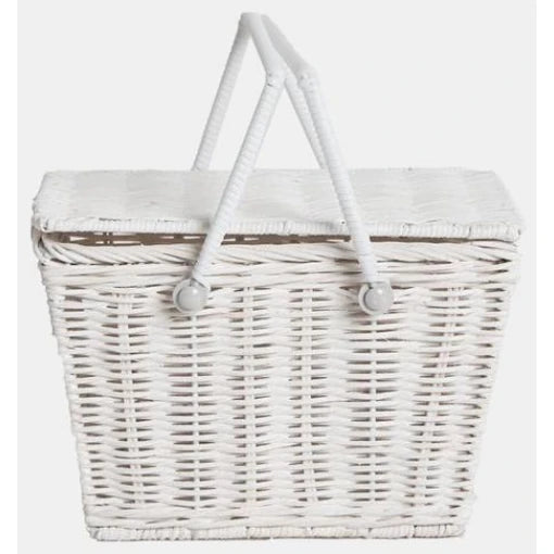 Piki Rattan Basket – White