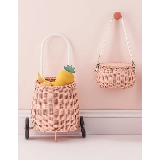 MINI CHARI RATTAN BAG-ROSE