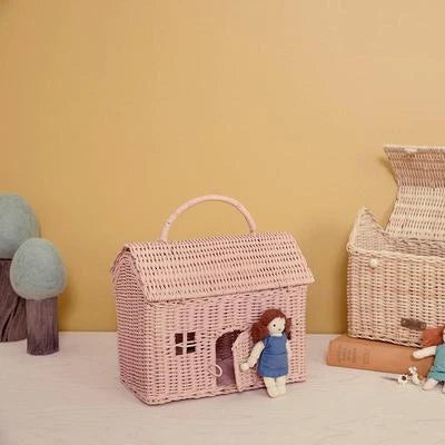Rattan Casa Clutch -Rose