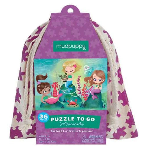 Mermaids puzzle to go in Fabric Travel Bag