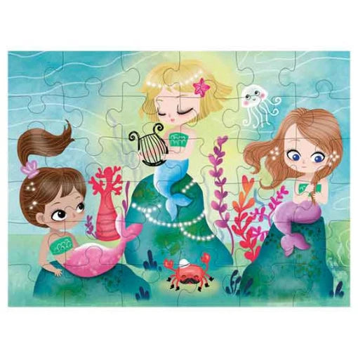Mermaids puzzle to go in Fabric Travel Bag