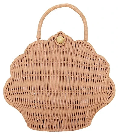 Rattan shell bag – Rose