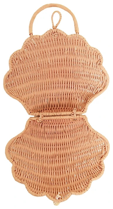 Rattan shell bag – Rose