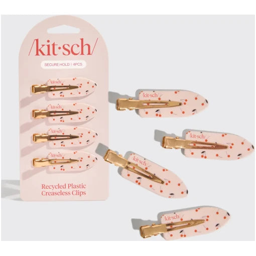 Cherry Print Creaseless Clips 4pc Set