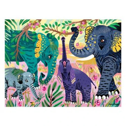 Asian Elephants Endangered Species 300 Piece Puzzle